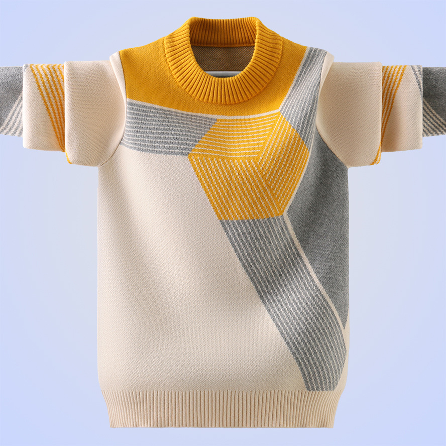 Winter Cotton Products Clothing Boy’s Sweater O-Neck Pullover Knitting Sweater Kids Clothes Children’s Sweater Keep Warm alx