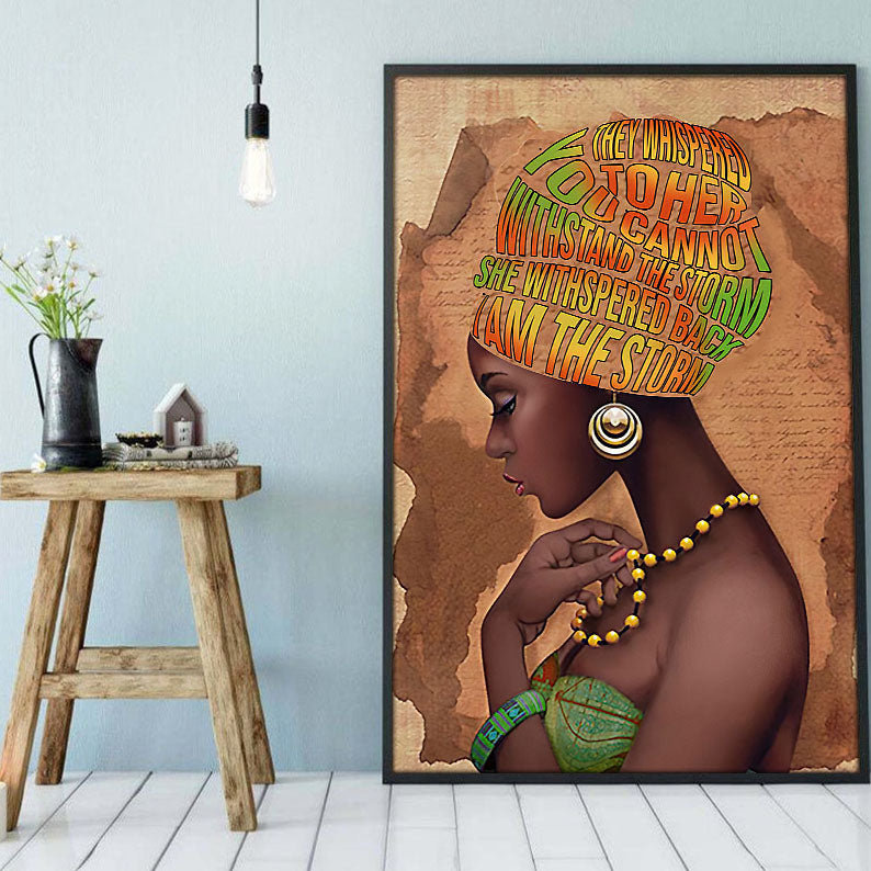 African American Canvas Prints Nice Black Lives Matter Poster African American Girl Black King Appealing Minimalist Wall Art