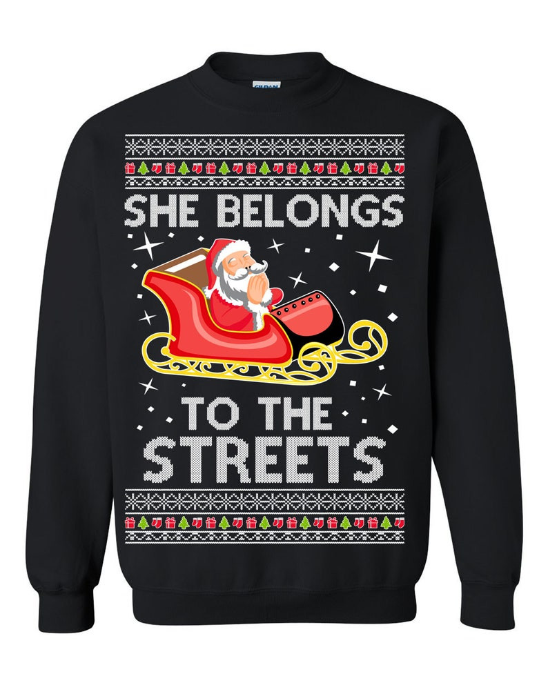 She Belongs To The Streets Future Meme Merry Christmas Ugly Sweatshirt, Christmas Ugly Sweater