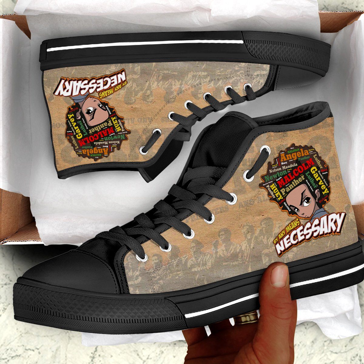 Huey Freeman Black Power Canvas Shoes