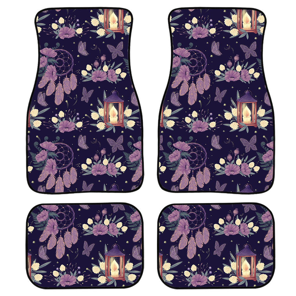 Purple Indian Dream Catcher Print Front And Back Car Floor Mats, Front Car Mat