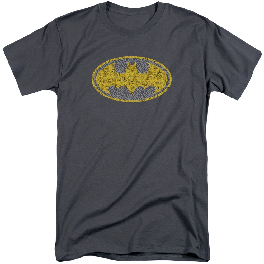 Batman Elephant Rose Signal Mens Tall T Shirt Charcoal