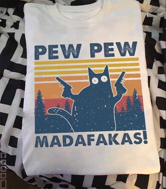 Cat Pew Pew Madafakas Vintage Standard Men T-shirt