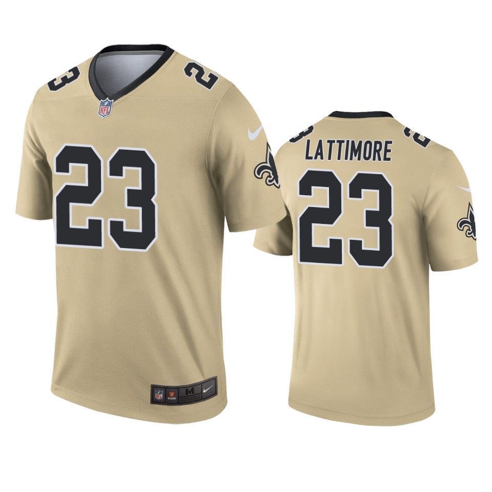 New Orleans Saints Marshon Lattimore 2019 Inverted Legend Gold Jersey