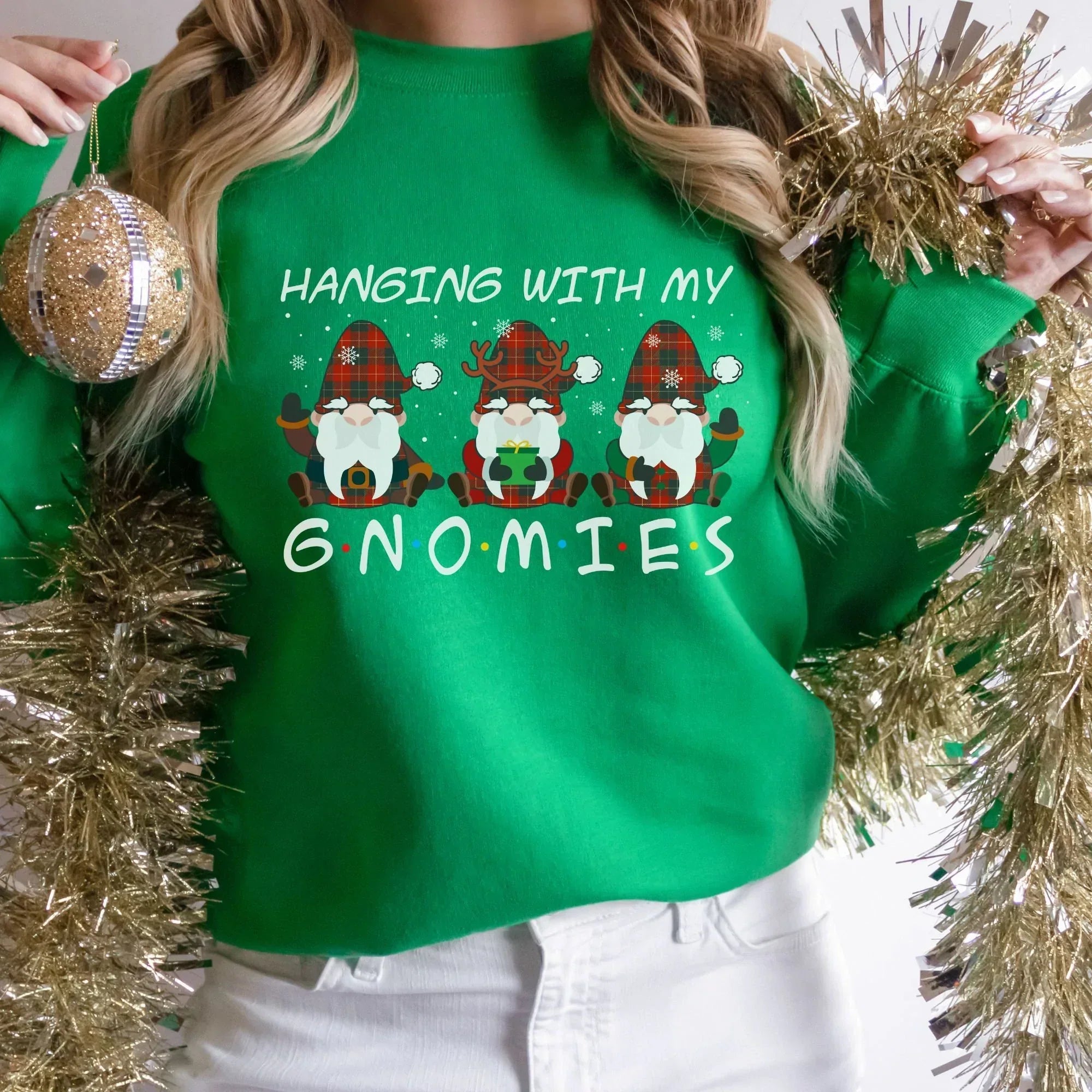 Funny Christmas Sweater, Couples Sweatshirt, Christmas Shirt For Her, Christmas Gift For Him, Merry Xmas Hoodie, Hanging With My Gnomies New Hoodies