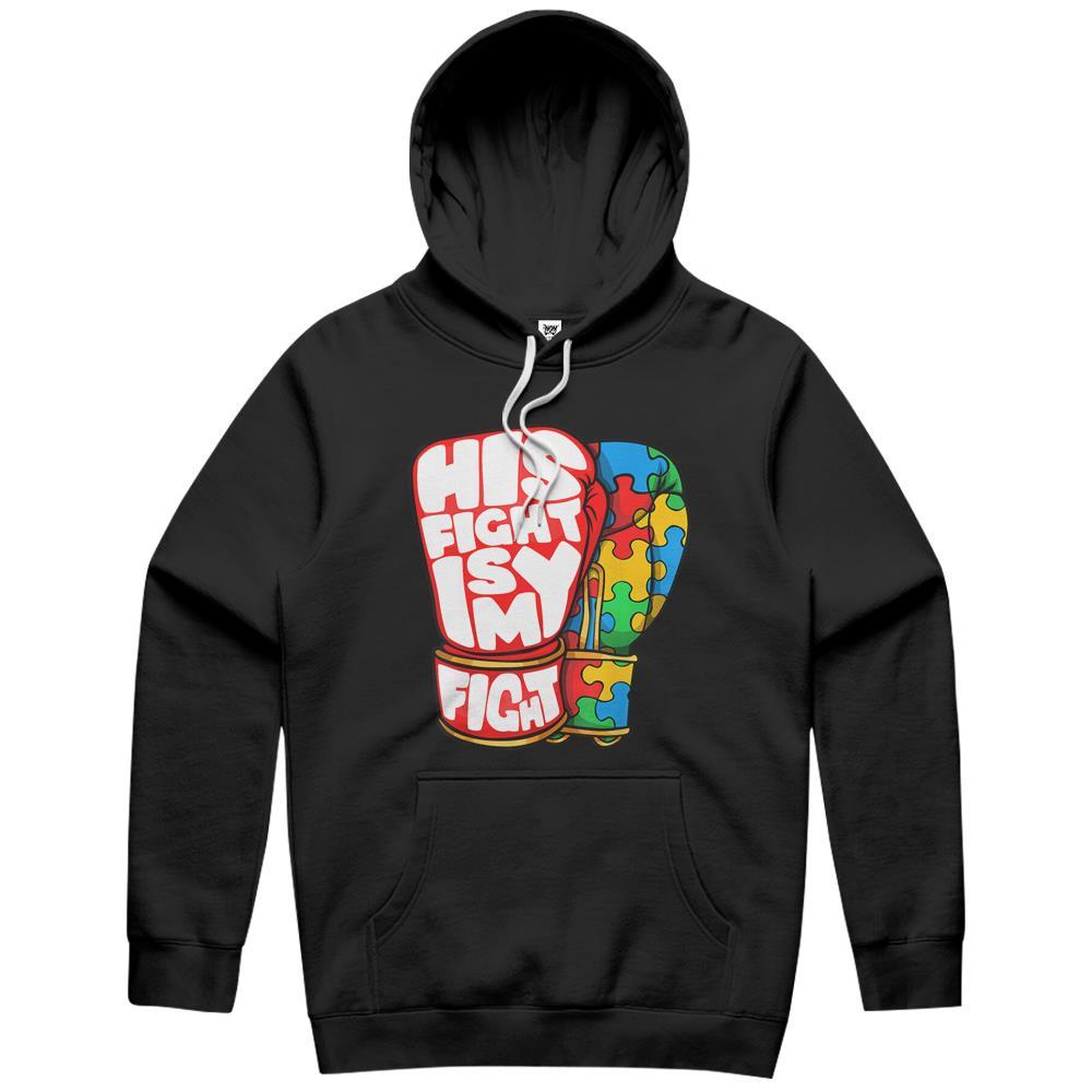 His Fight Is My Fight Autism Awareness Day Shirt For Mom Dad Hoodie