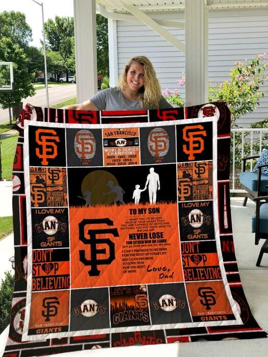 San Francisco Giants To My Son Love Dad 3D Quilt Blanket, Fleece Blanket