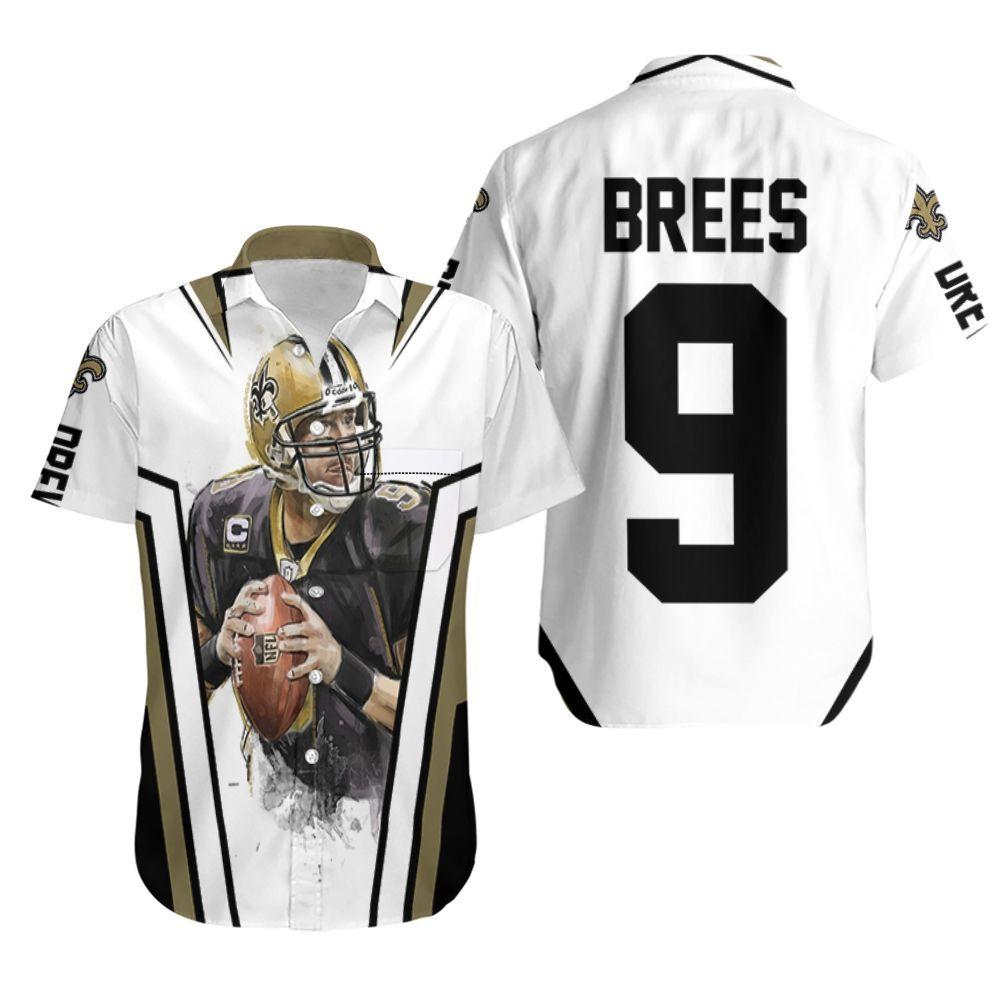 Beach Shirt Drew Brees New Orleans Saints White Background Hawaiian Shirt