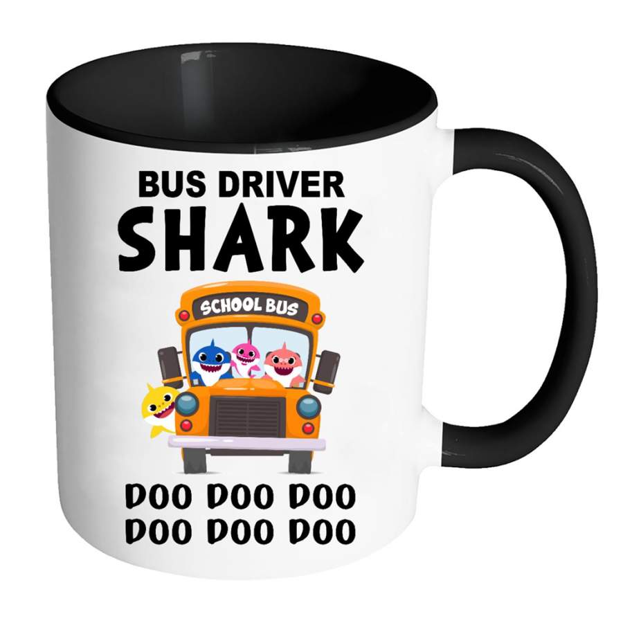 Bus Driver Shark School Bus Doo Doo Doo W – Full-Wrap Coffee Colors Accent Mug