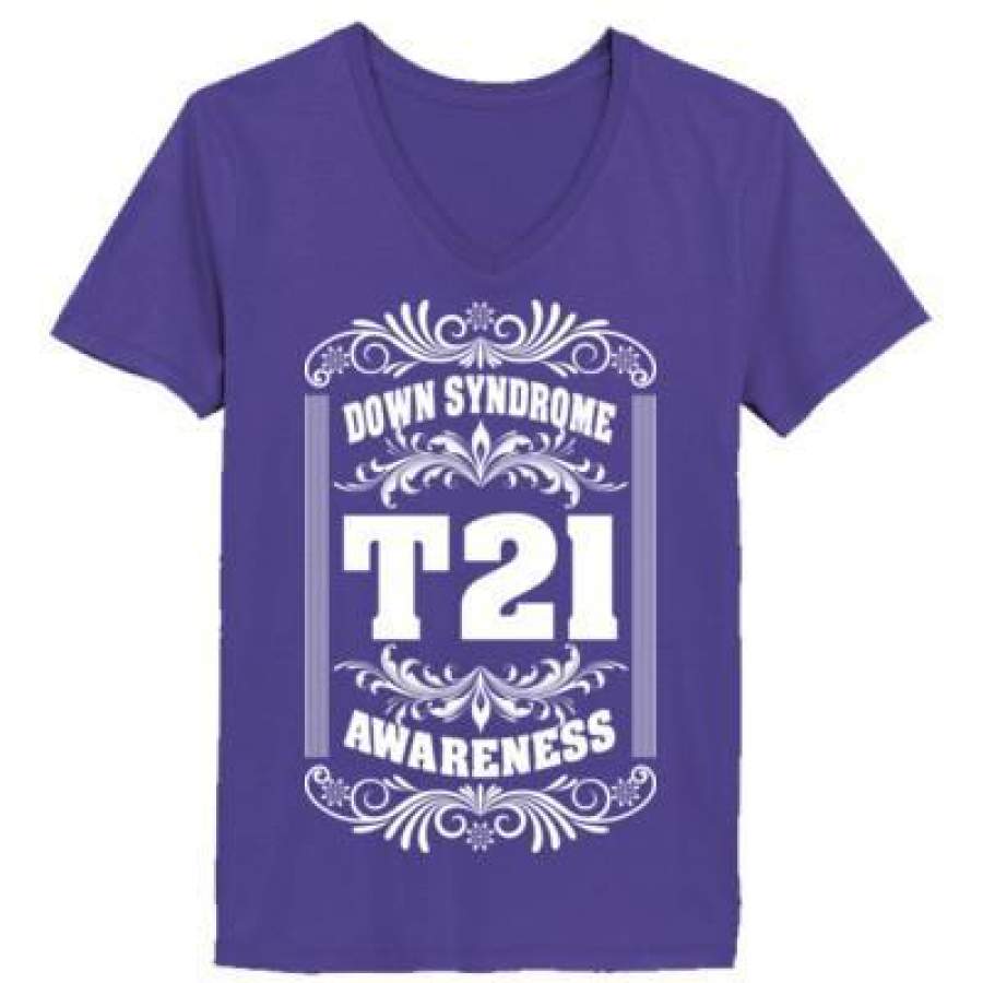 AGR Down Syndrome T21 Awareness – Ladies’ V-Neck T-Shirt