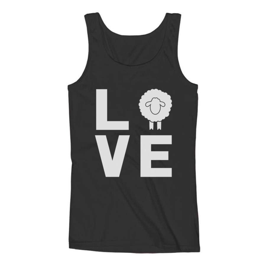 Animal Lovers Novelty Gift Idea – Love Sheep Statement Women Tank Top