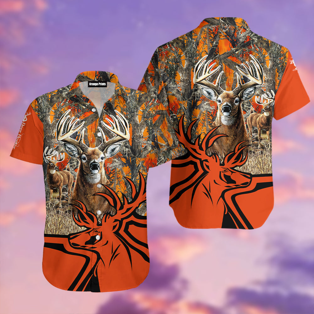 Deer Camo Orange Hawaii Shirt For Men And Women Ha69206