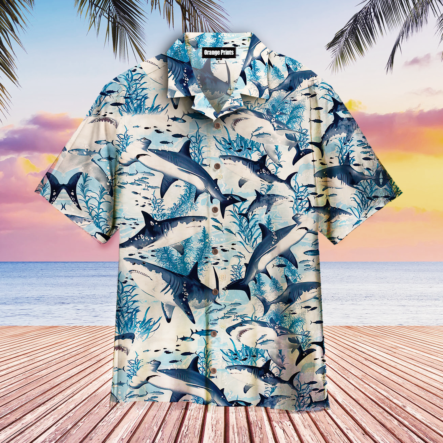 Swimming Shark Hawaiian Shirt | For Men & Women | Hw6432