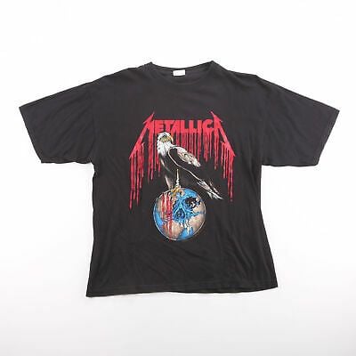 Vintage Metallica 1993 Nowhere Else To Roam Tour Black 90s T-shirt S 4816