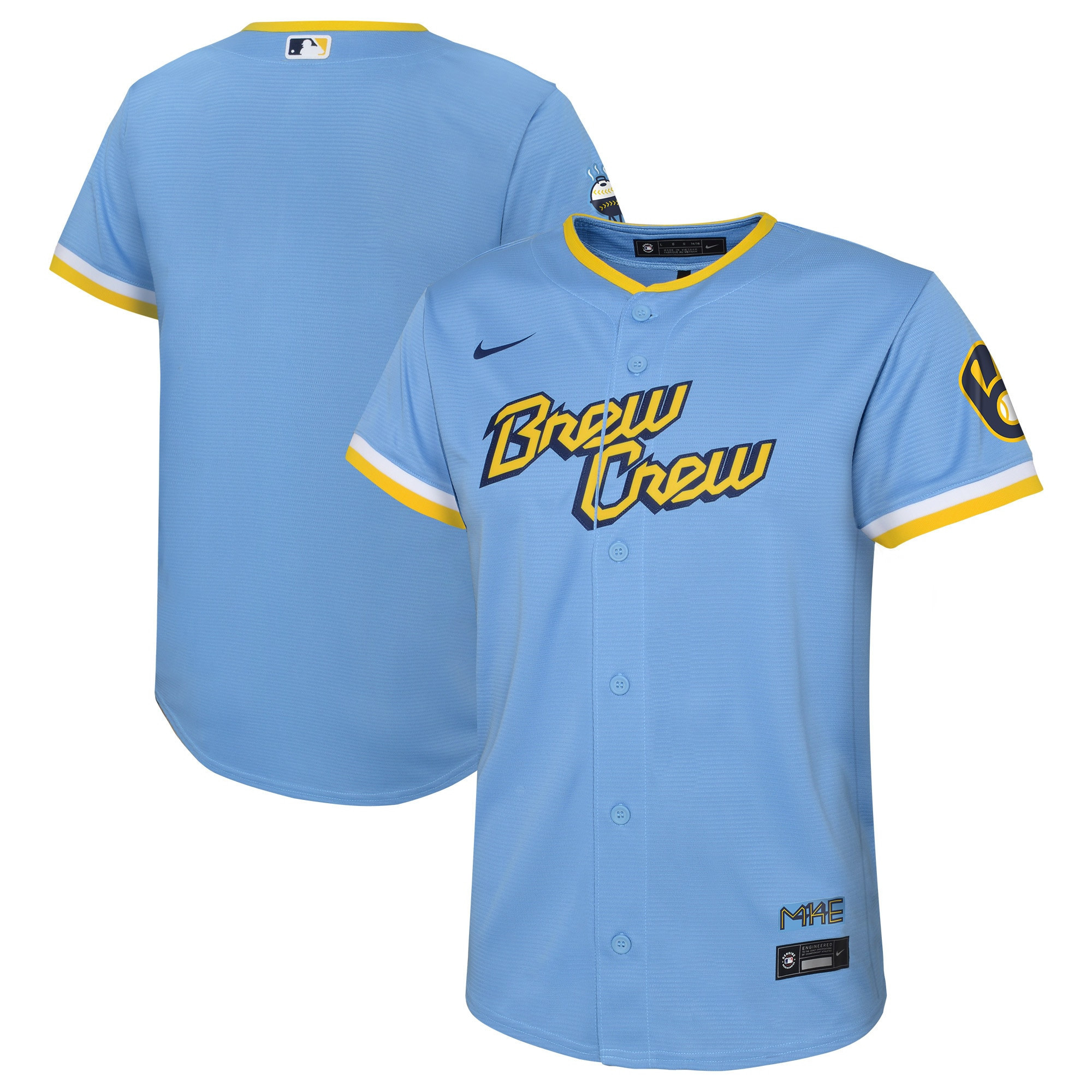 Christian Yelich Milwaukee Brewers Preschool 2022 City Connect Replica Player Jersey – Powder Blue MLB