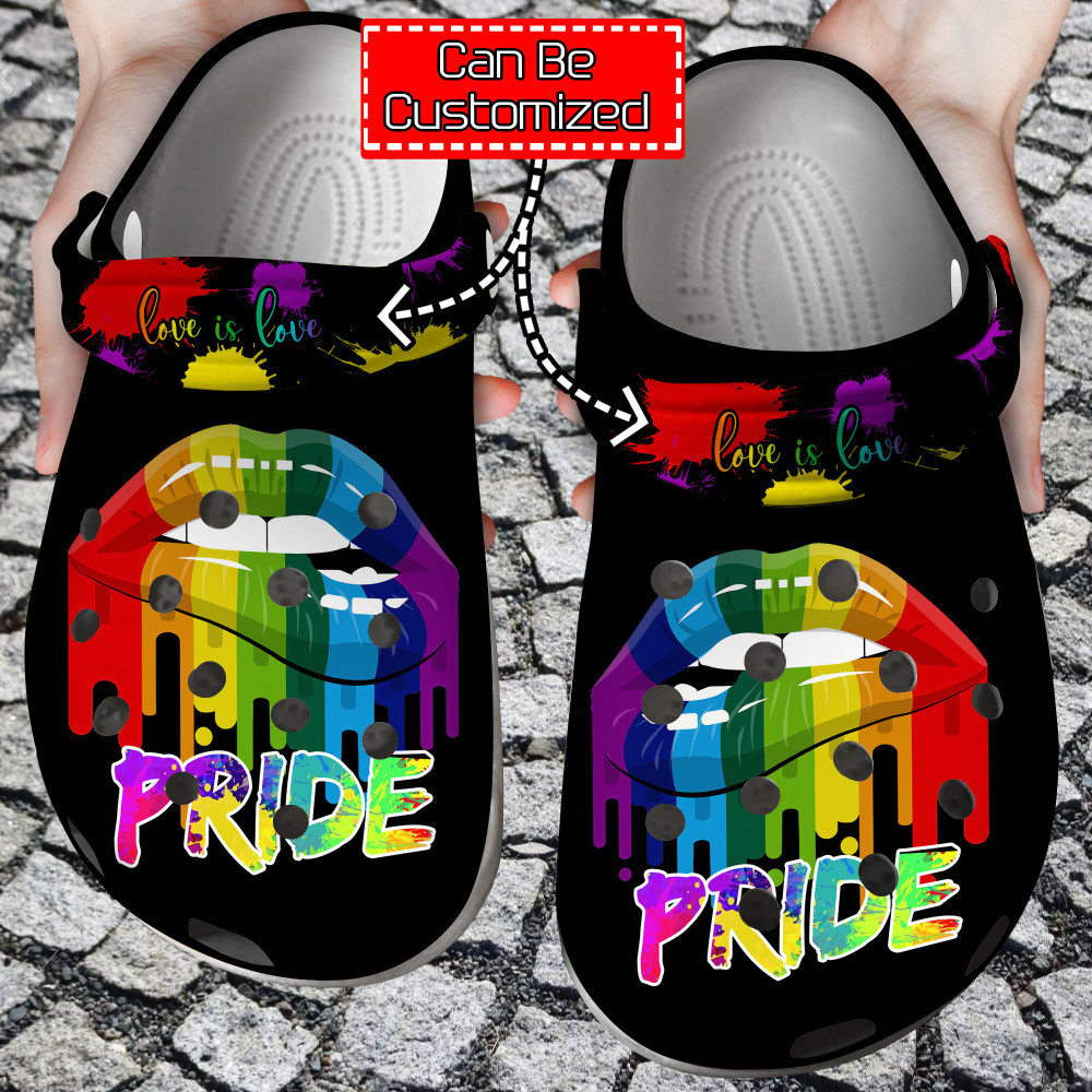 Personalized Lgbt Crocs – Pride Lips Love Is Lgbt Rainbow Clog Shoes For Men And Women