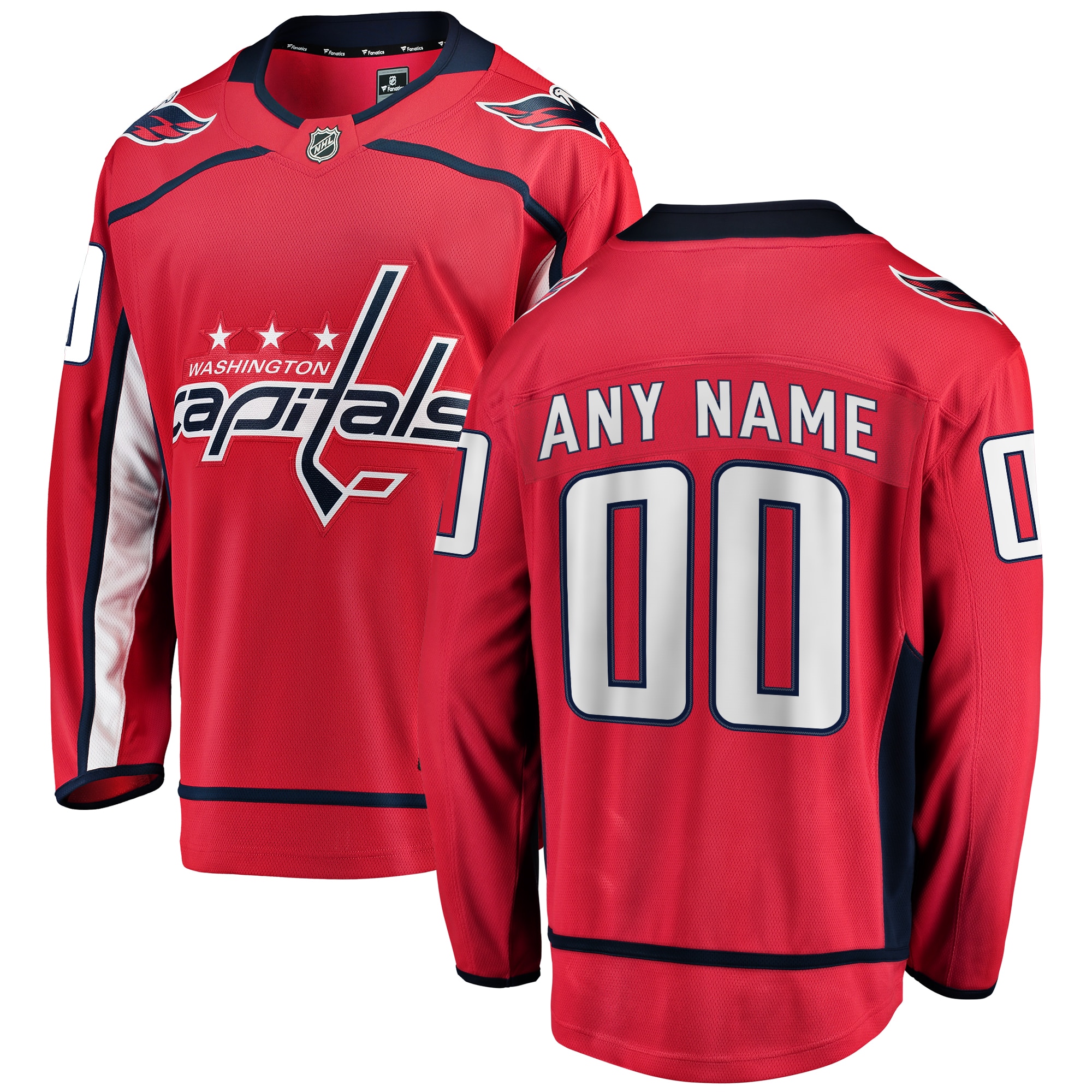 Washington Capitals Branded Home Breakaway Custom Jersey – Red