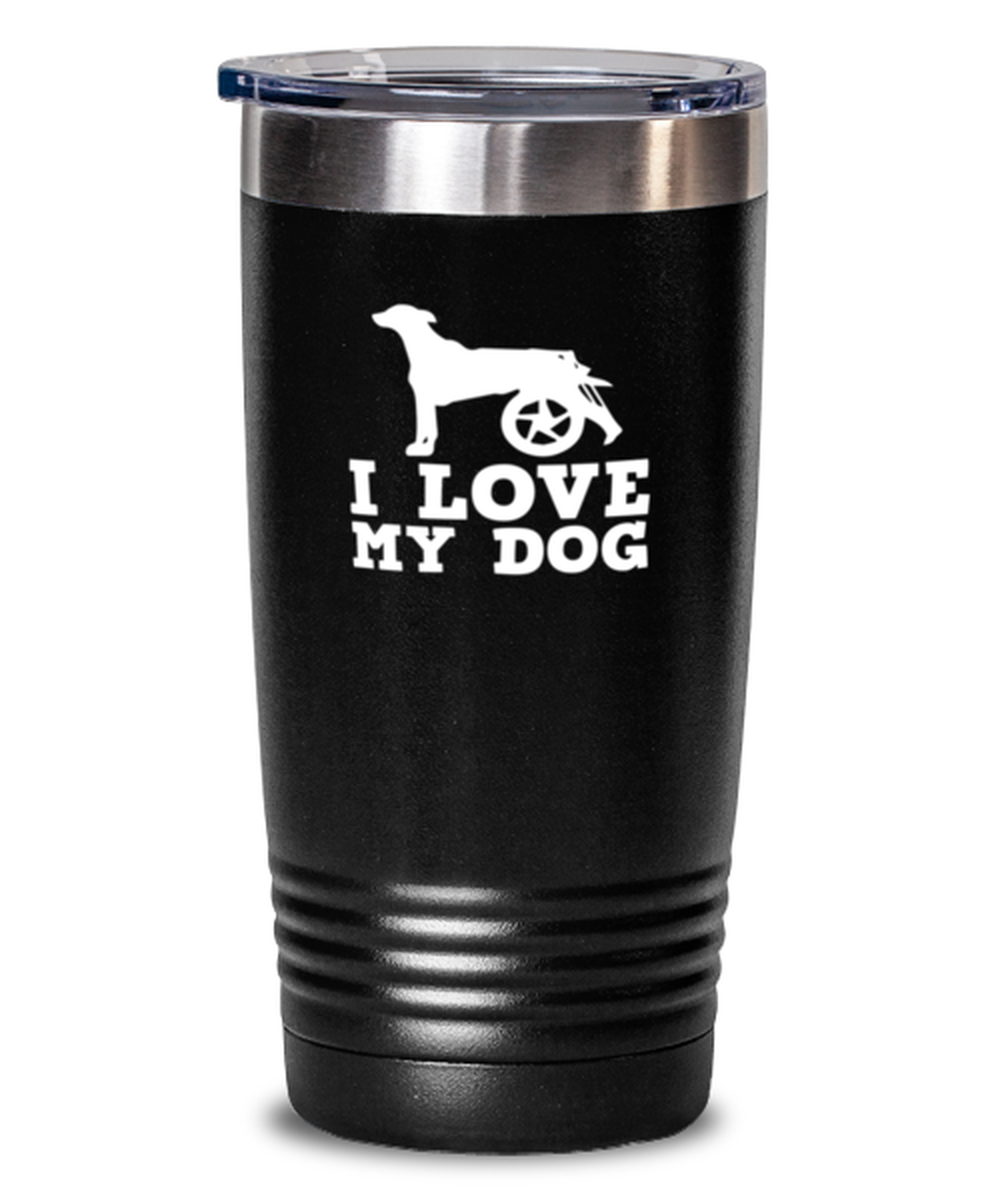 20 Oz Tumbler Stainless Steel Insulated  I Love My Handicap Dog Doggie Animal Lover