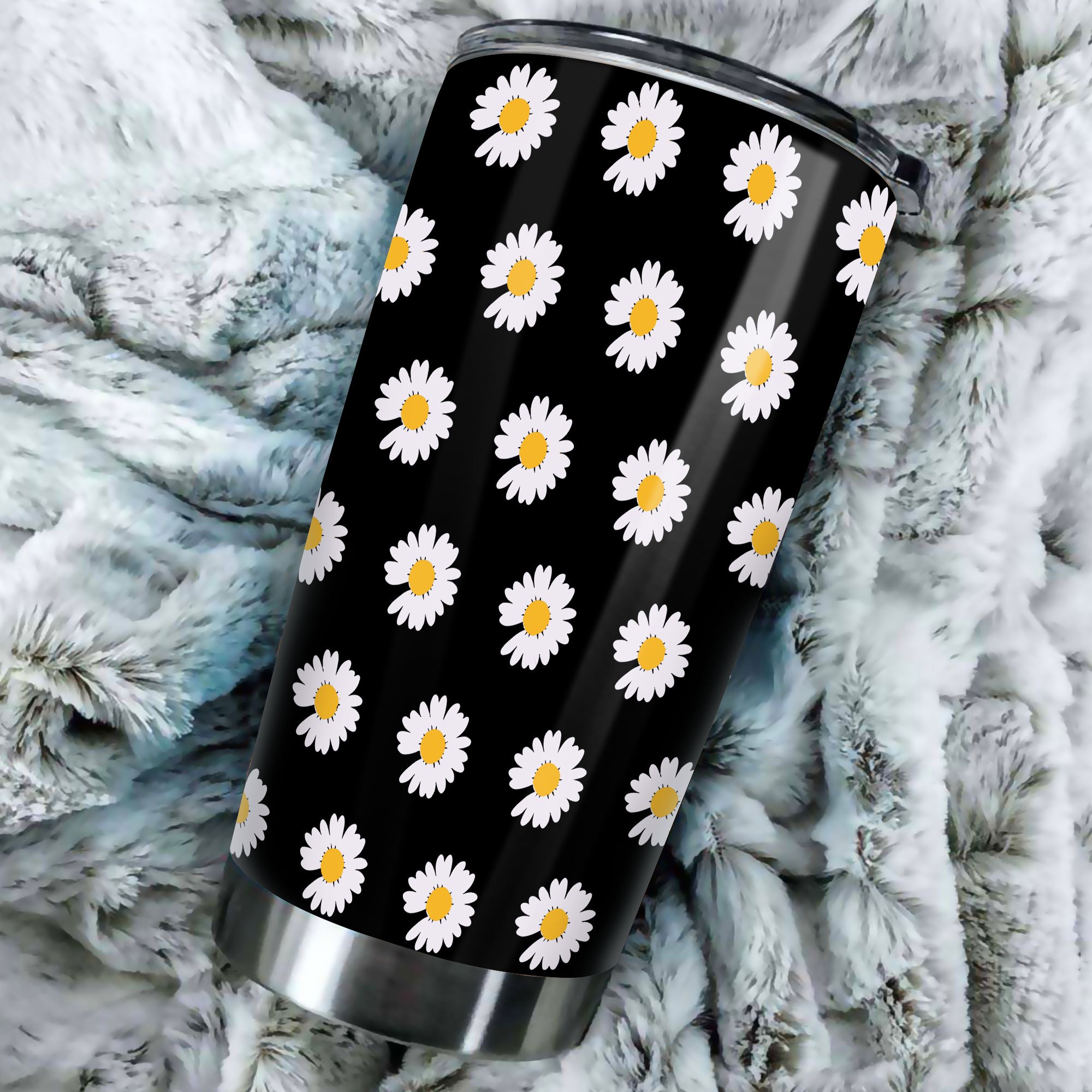 Peaceminusone Daisy Flowers Pattern Tumbler Stainless Steel