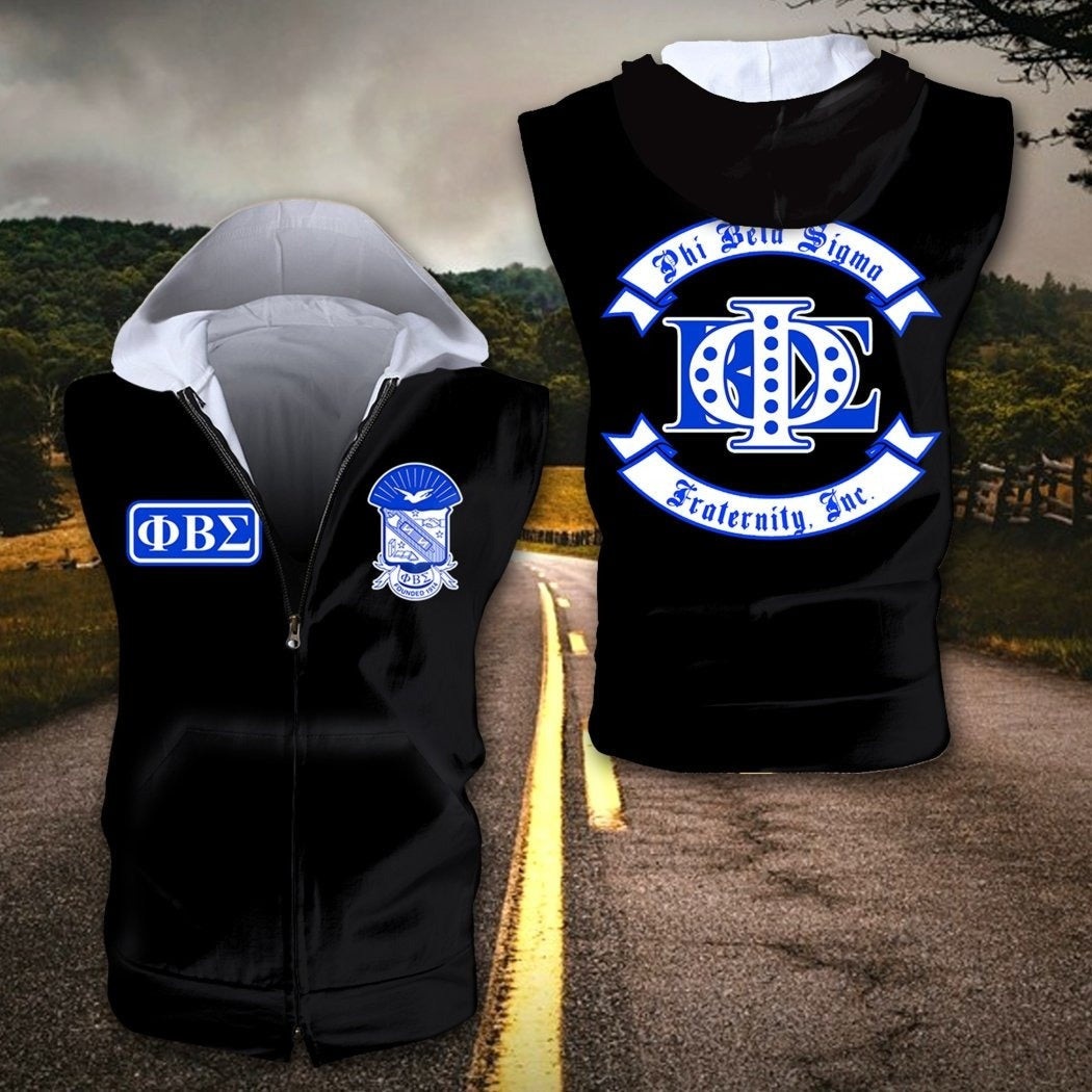 Fraternity Hoodie – Pbs Phi Beta Sigma Fraternity Inc Zipper Sleeveless Hoodie