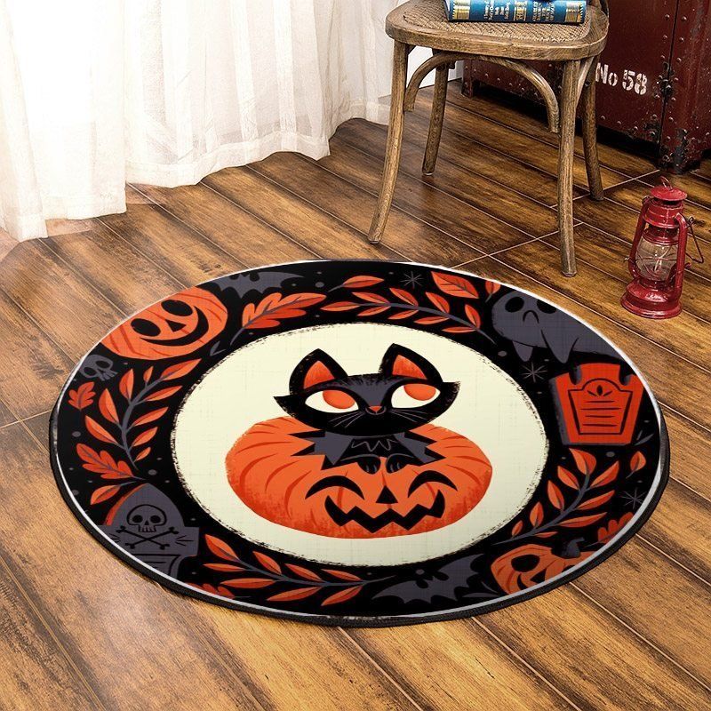 Cat Halloween IE6471 Round Rug BEVR3007