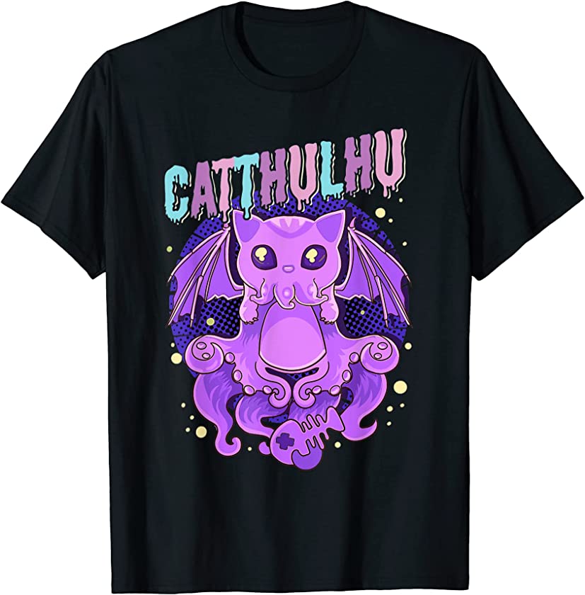 Cathulhu Tshirt Creepy Cute Kawaii Pastel Goth Cat Kitten T-Shirt