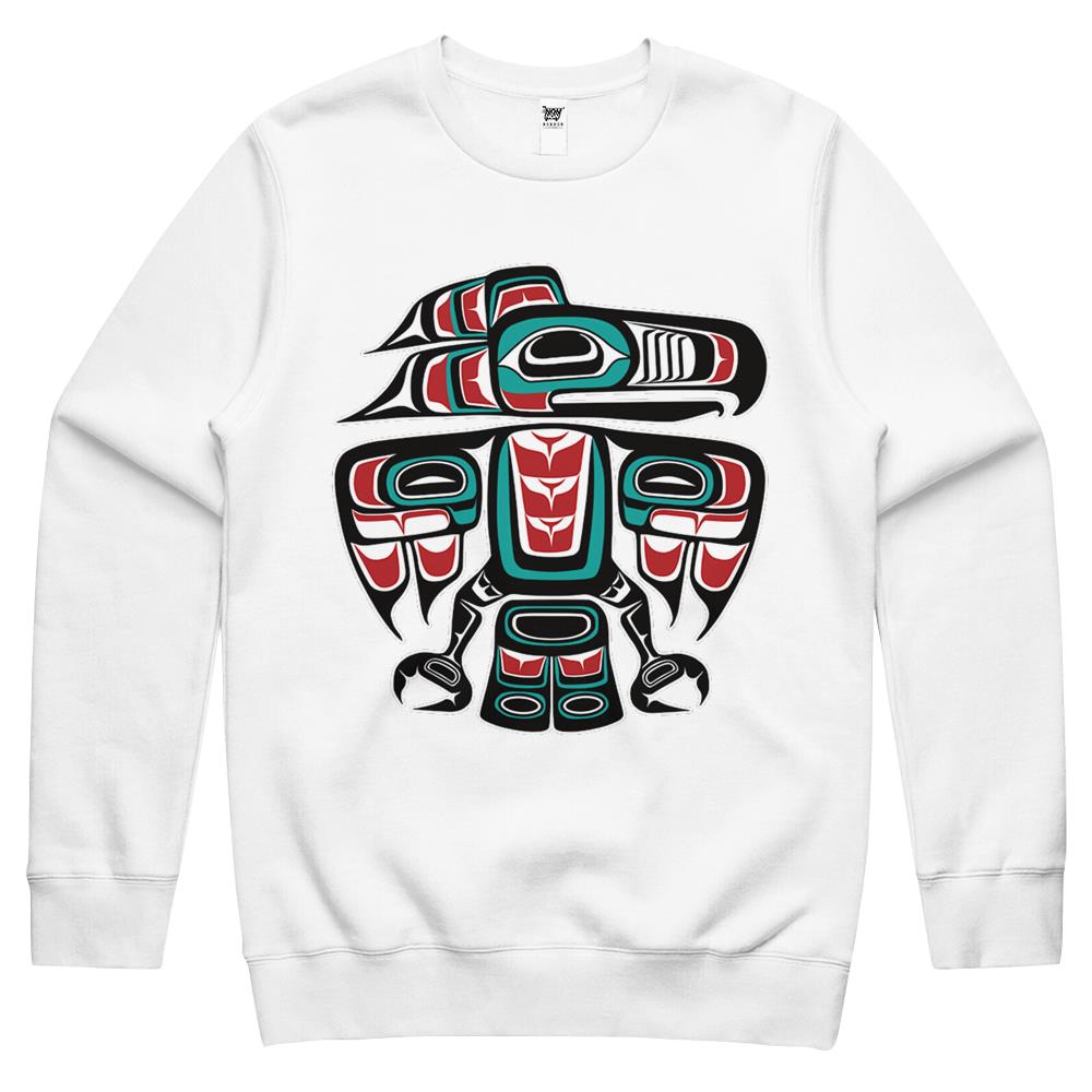 Haida Tlingit Native Raven Totem Crewneck Sweatshirt