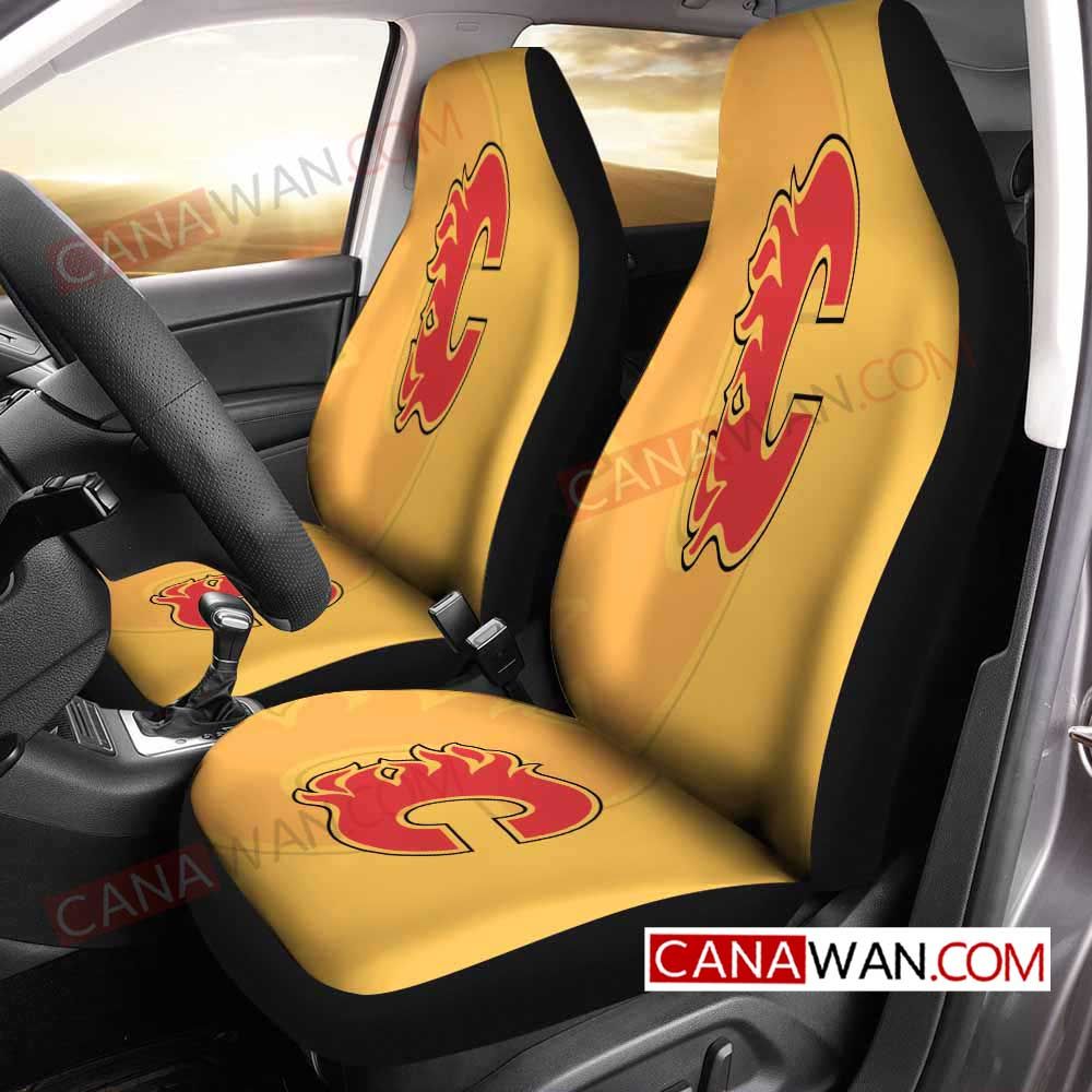 Calgary Flameslogo Art Style14 3D Customized Personalized Car Seat Cover