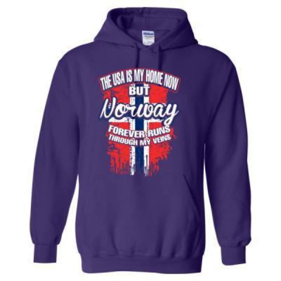 AGR The USA Is My Home Now But Norway Forever Runs Through My Veins – Heavy Blend™ Hooded Sweatshirt