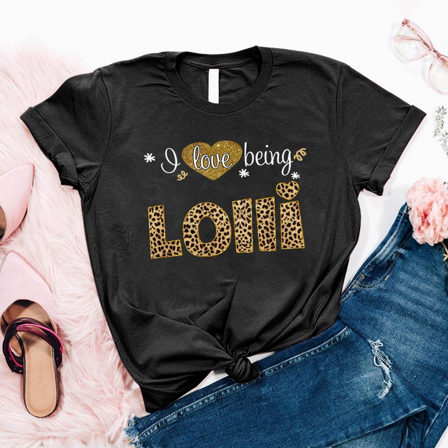 I Love Being Lolli Leopard Art Family Customize Personalized T-Shirt, Hoodie Adult, Kid, Unisex