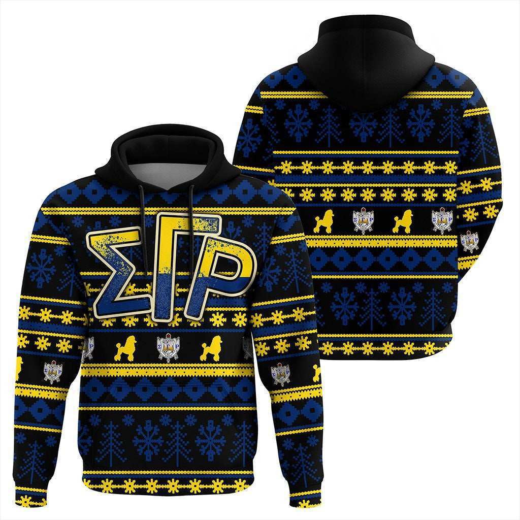 Sorority Hoodie – Sigma Gamma Rho Christmas Splatters Pullover Hoodie