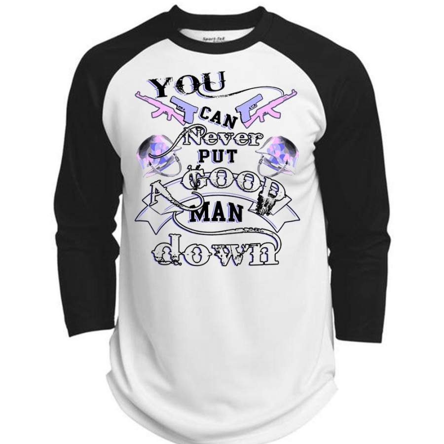 You Can Never Put A Good Man Down T Shirt, I Love Veteran T Shirt, Awesome T-Shirts  (Polyester Game Baseball Jersey)