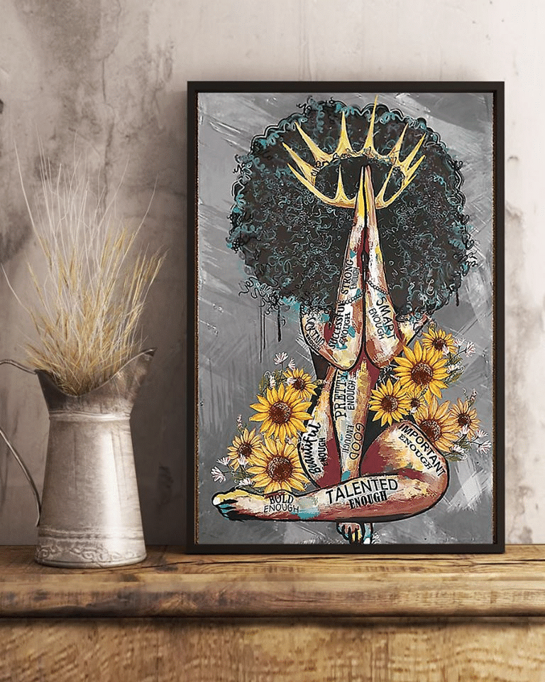 Juneteenth Freedom Day Liberation Day Black Queen Sunflowers Home Living Room Wall Decor Vertical Poster Canvas