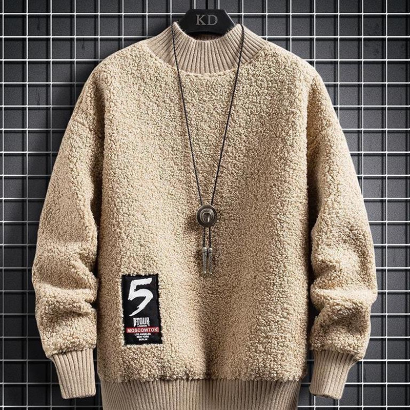 2022 Autumn and Winter New Men’s Fashion Casual Warm Sweater With Fleece and Thick Men’s Casual Slim Size High Quality Sweater alx