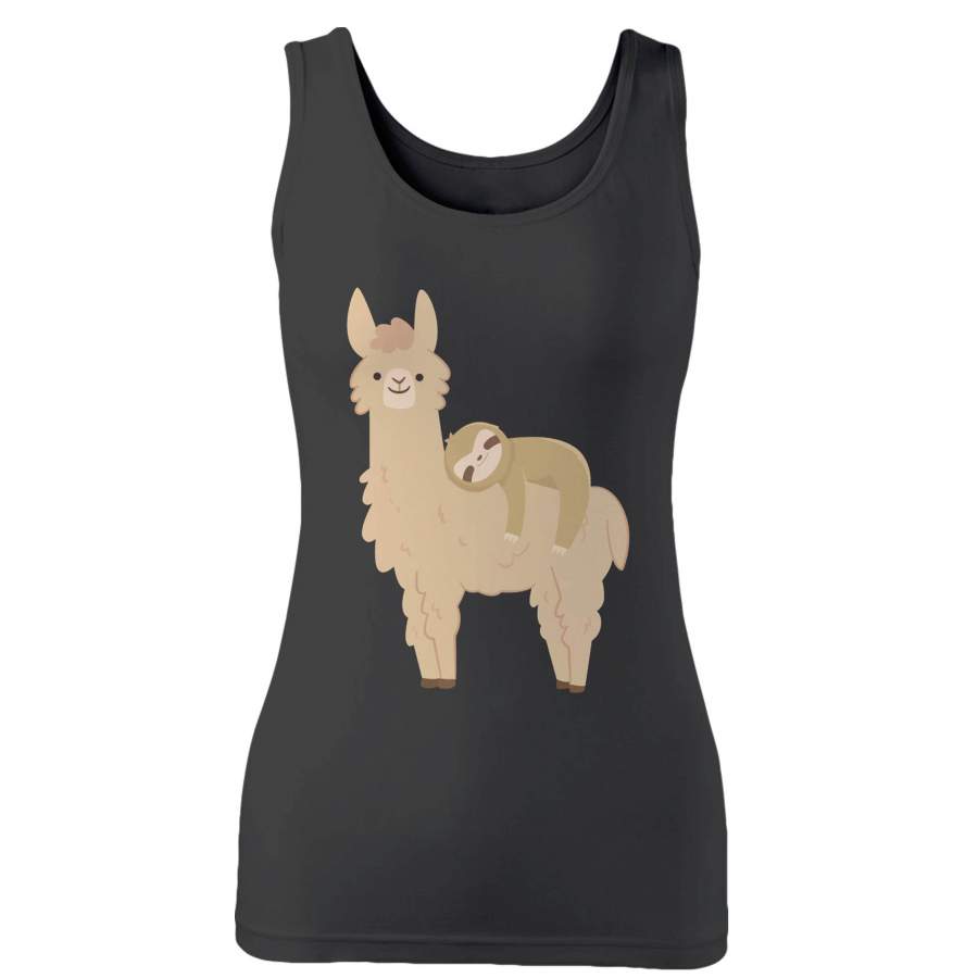 Sloth Relaxing On A Llama Woman’s Tank Top