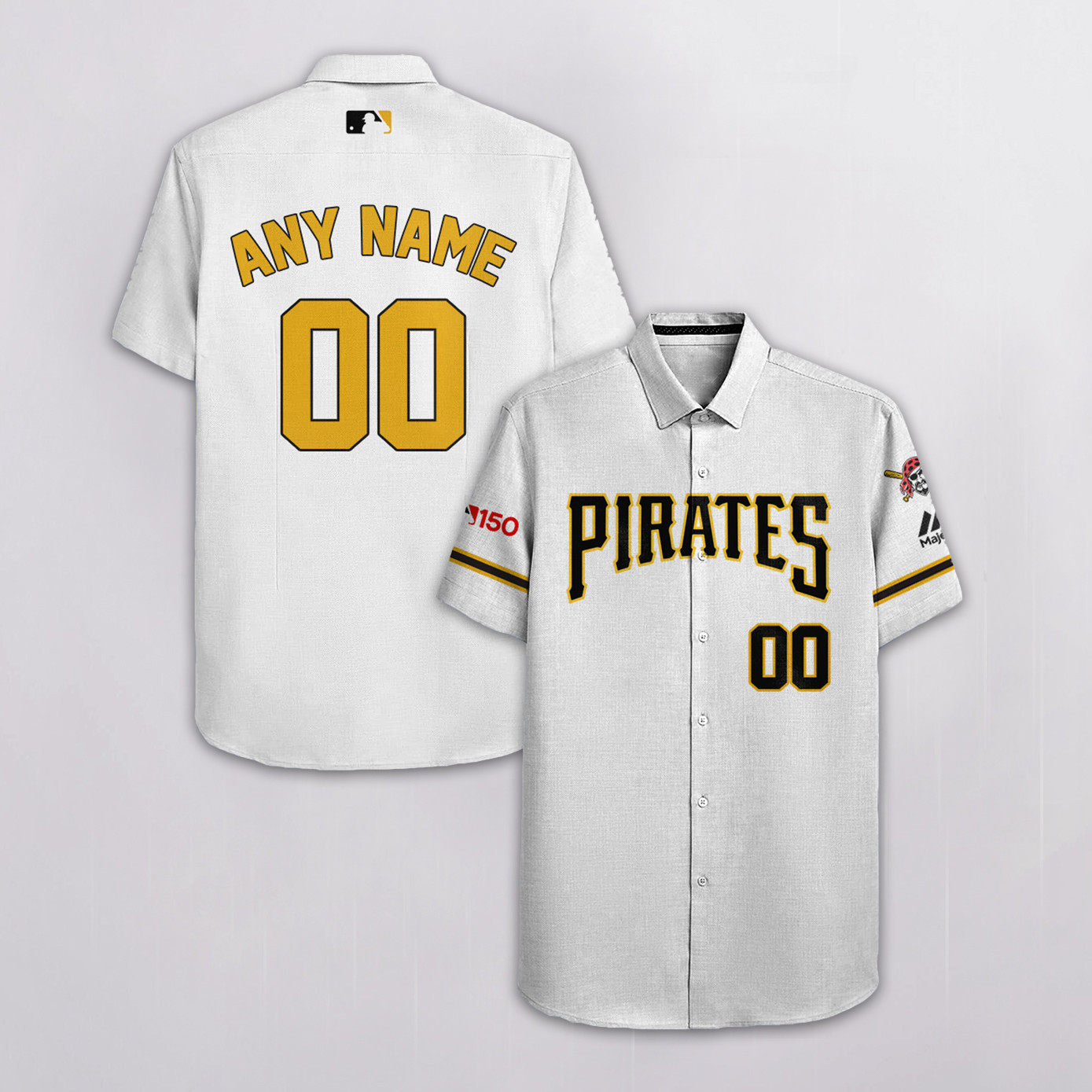 Personalized Pittsburgh Pirates All Over Print 3D Hawaiian Shirt – White