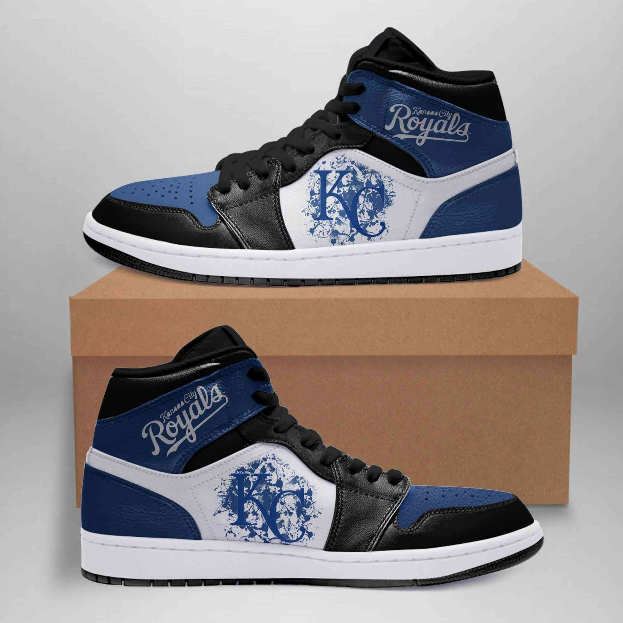 Kansas City Royals Air Jordan 1 High Printing Shoes Sneaker