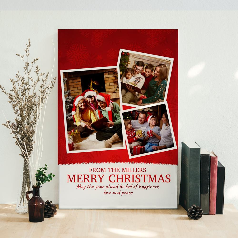 ViticStore™ Personalize Picture, Full Of Happiness – Christmas canvas for decor, family gift, home decor, christmas gift