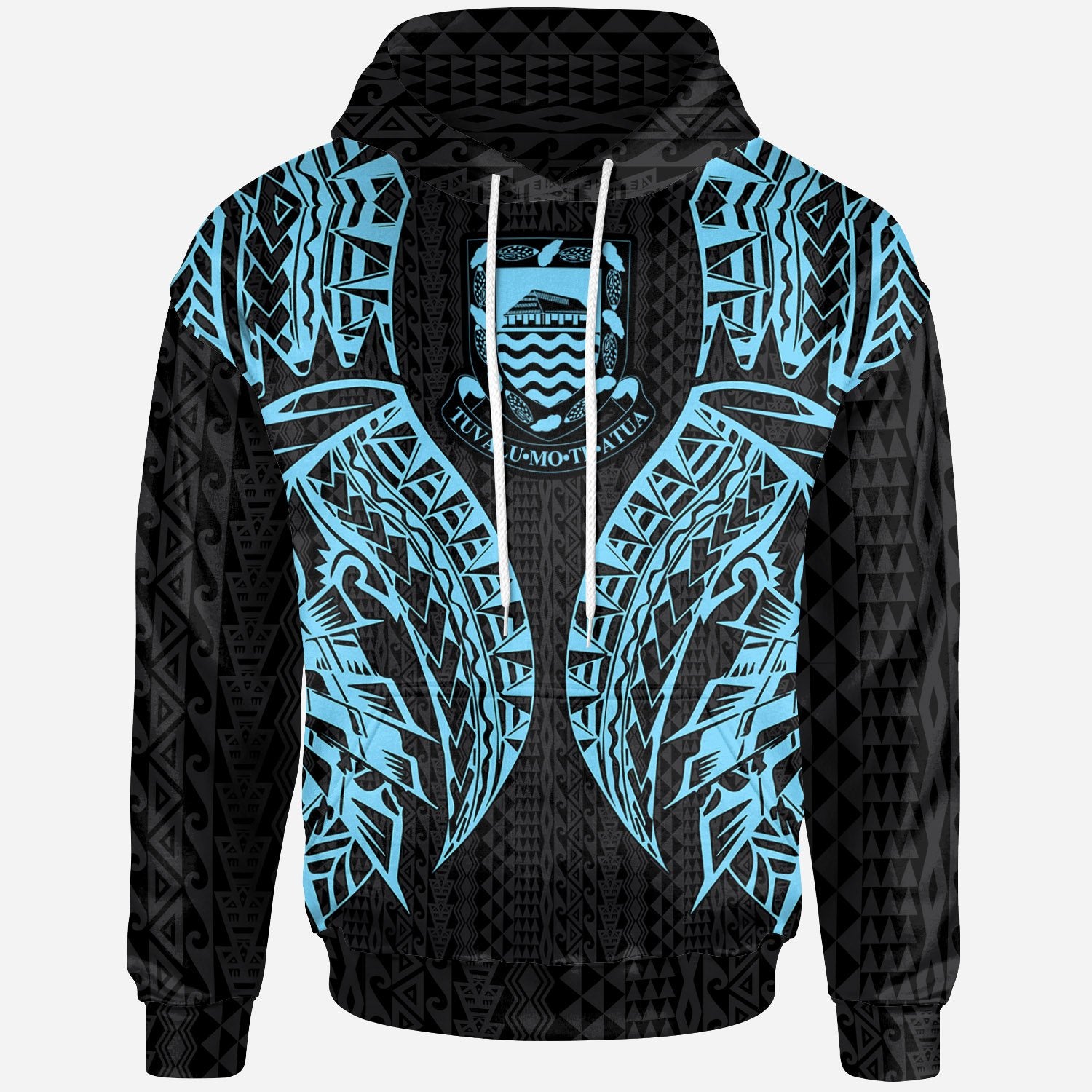 Tuvalu Hoodie – Polynesian Lion Head Neon Style