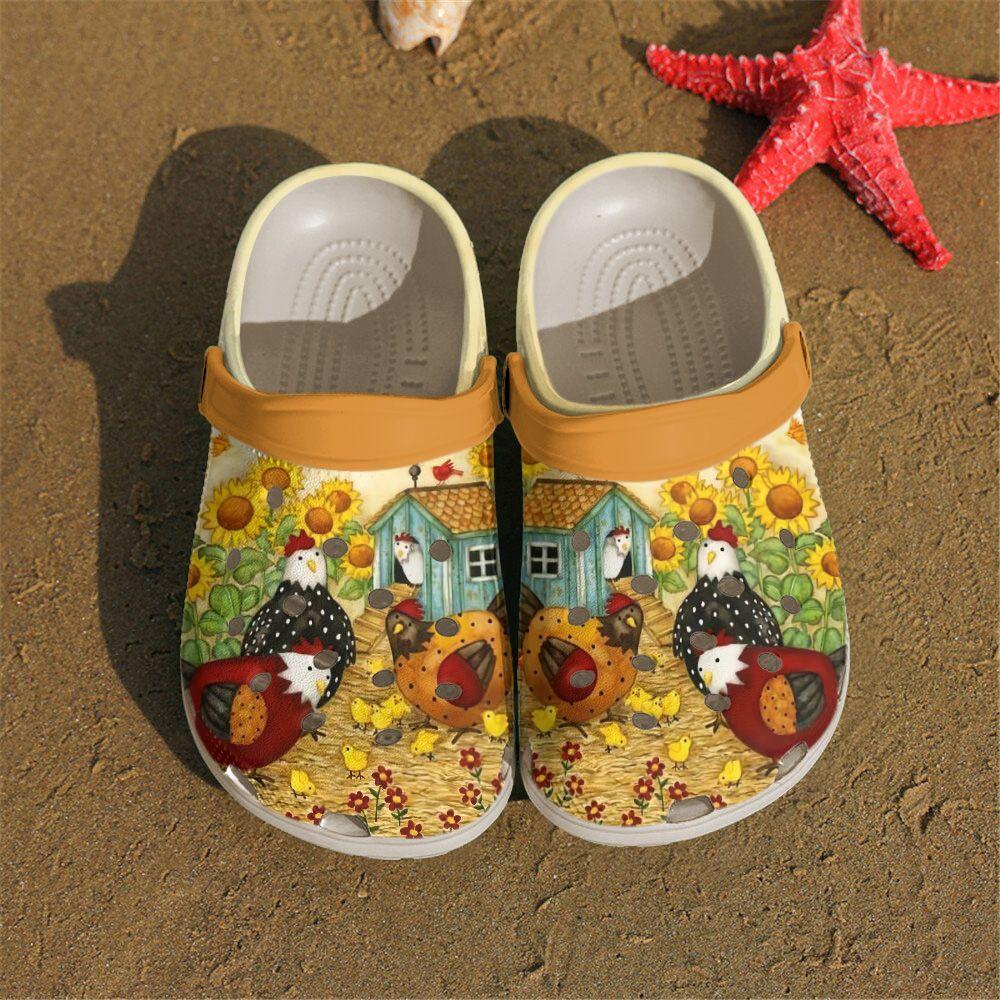 Chicken Personalized Clog, Custom Name, Text, Color, Number Fashion Style For Women, Men, Kid, Print 3D Happiness