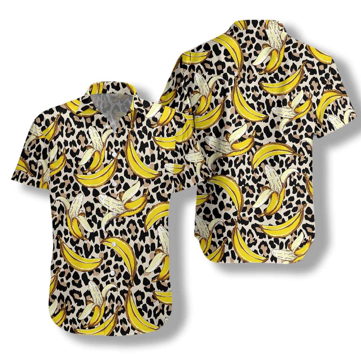 Banana On Leopard Pattern Hawaii Shirt For Men Women Ha110890