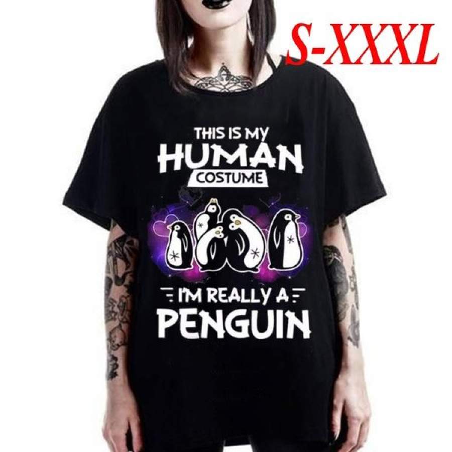 This is my human costume I m really a penguin shirt