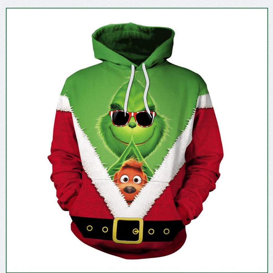 The Grinch Series Christmas Style Hooded Sweatshirt Adult Cozy Pullover