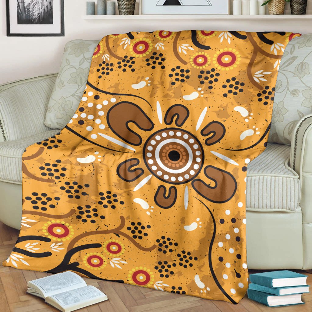 Premium Blanket – Aboriginal Art In Spring Style