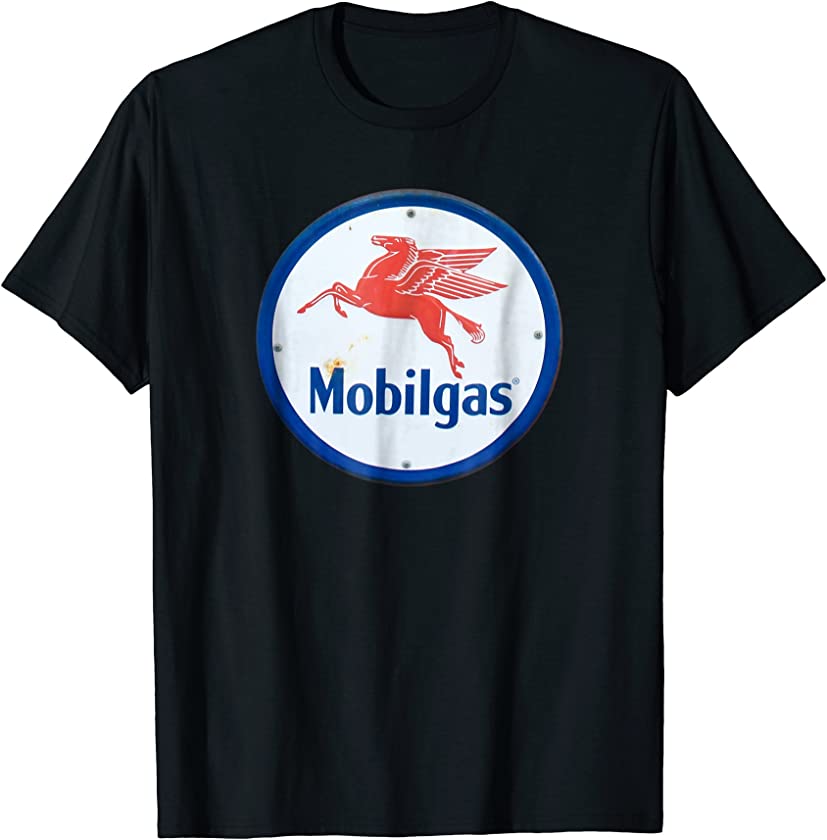 VINTAGE RETRO MOBIL GAS SIGN T-SHIRT