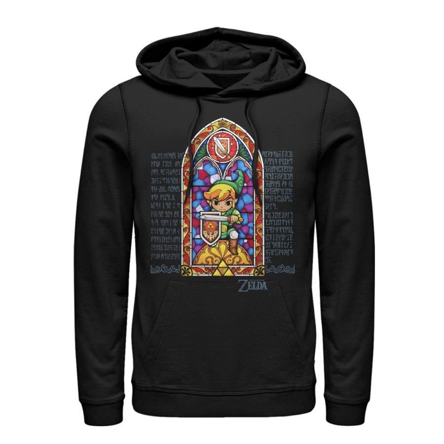 Nintendo Men’s Legend of Zelda Stained Glass  Lightweight Hoodie Black