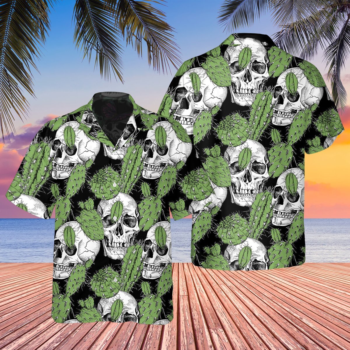 Skull Cactus Hawaii Shirts Hawaiian Shirt For Men, Hawaiian Shirt For Women, Aloha Shirt, Hawaii Shirt