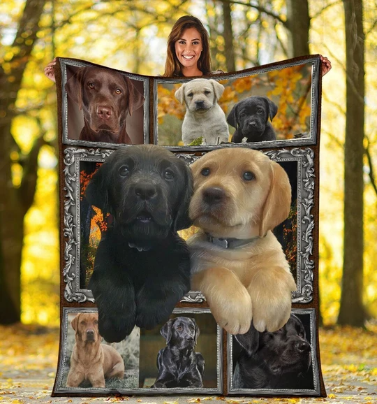 Dog Blanket 3D Cute Labrador Retriever Puppy Dog Lover Gift Fleece Blanket  Love Pets