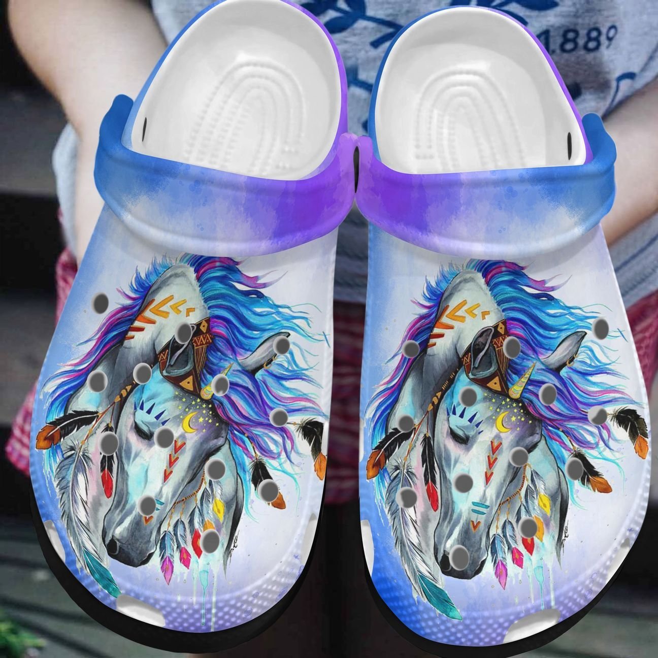 Horse Personalized Clog, Custom Name, Text, Color, Number Fashion Style For Women, Men, Kid, Print 3D Colorful Horse