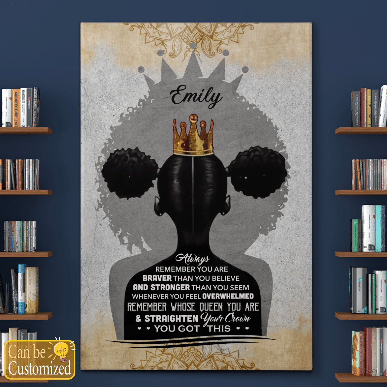 Personalized Canvas Poster For Girl And Black Queen Wall Art Gift For Black Women For Black Girl